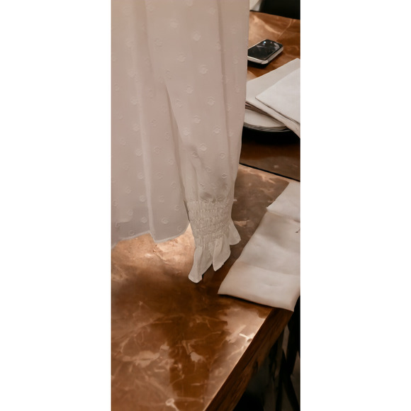 (60% OFF) NWT Rebecca Taylor Women's Clip Dot Silk Blouse Snow L MSRP: $325 - Picture 8 of 9